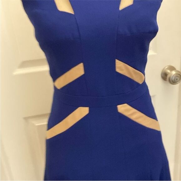 BCBGMaxAzria Cobalt Blue cutout/mesh Mini Dress, US4 - Picture 7 of 12